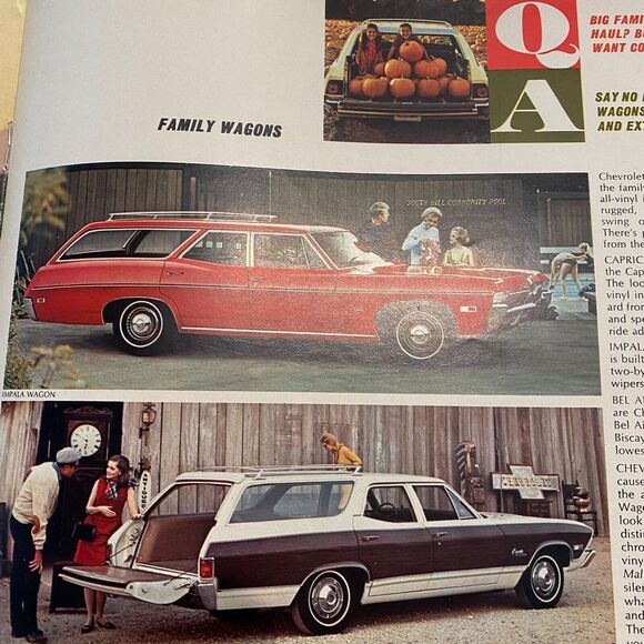 1968 Chevrolet Q&A Luxury Sport Models & Wagons Family Automobile Sales Brochure - Picture 3 of 4